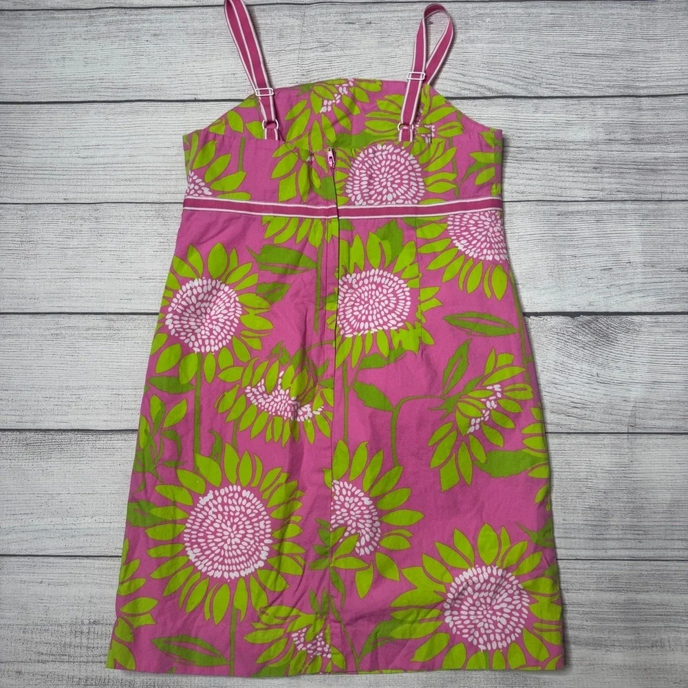 Lilly Pulitzer White Label Vintage Girls‎ Pink Green Sunflower Dress Size 10
